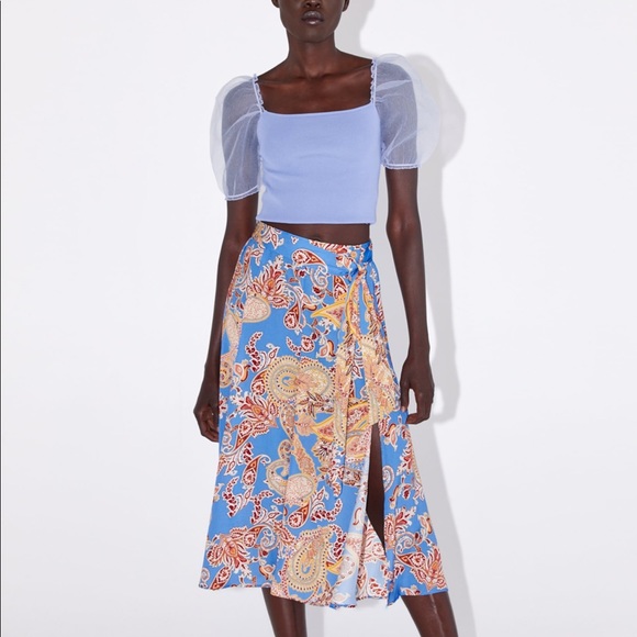 Zara Tied print skirt - Picture 5 of 8